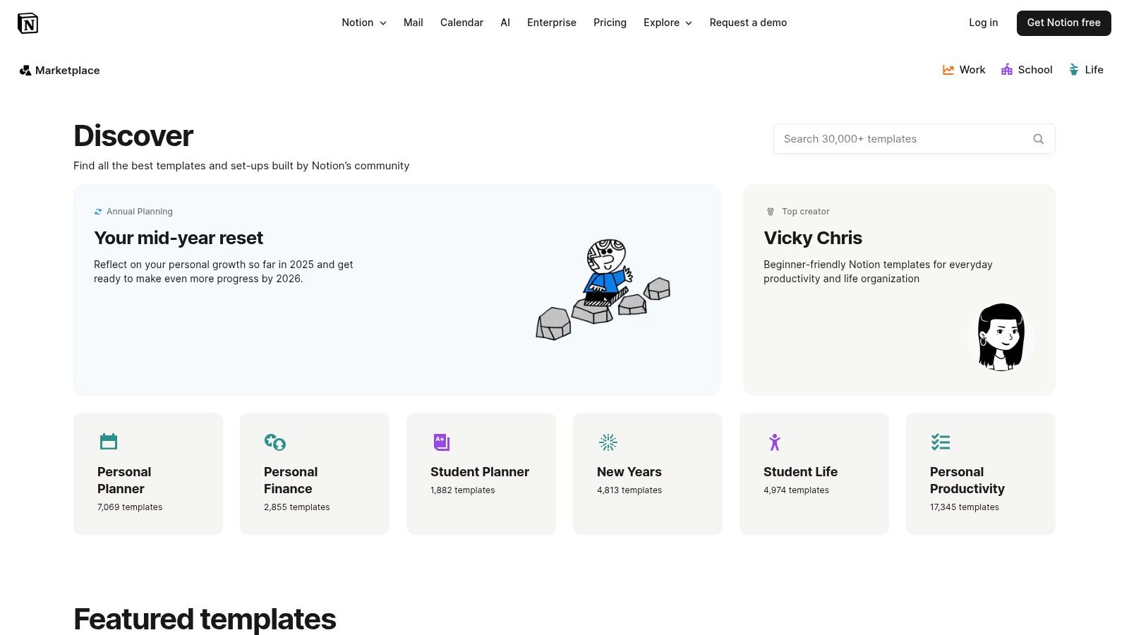 Notion Template Gallery