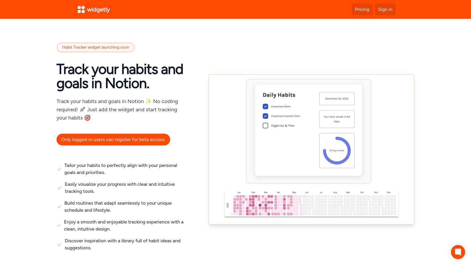 Habit Tracker Widget | Widgetly