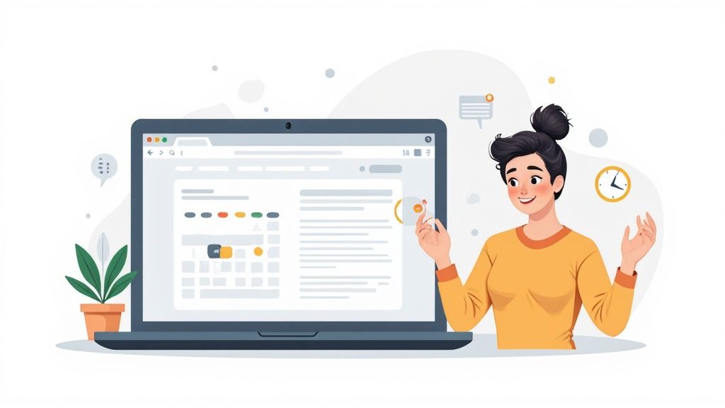 A visually appealing embedded calendar widget on a website.