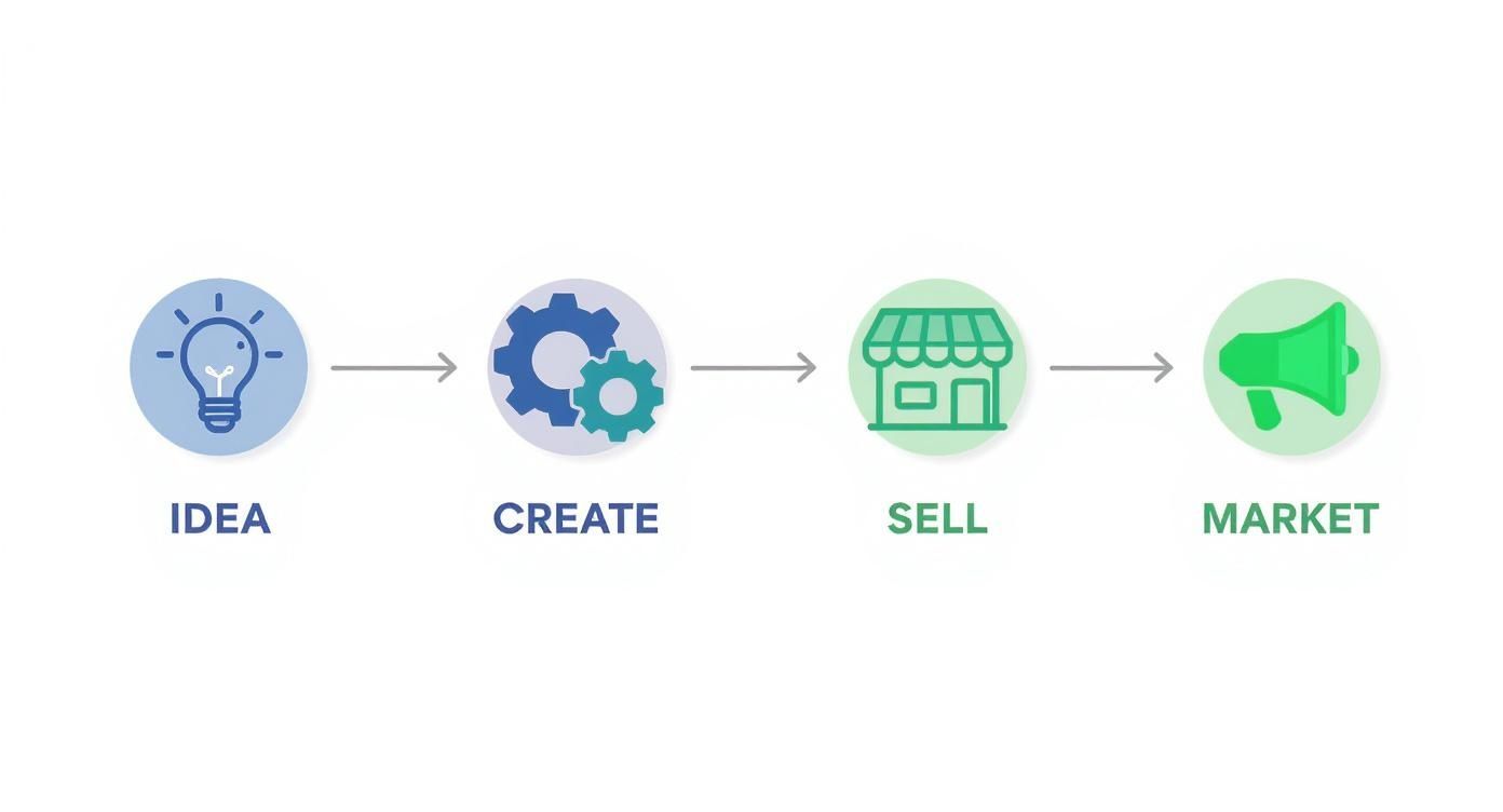 Infographic about how to sell digital products online