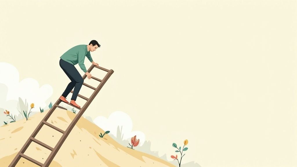 A person looking at a board with crossed-out text, symbolizing mistakes in goal setting