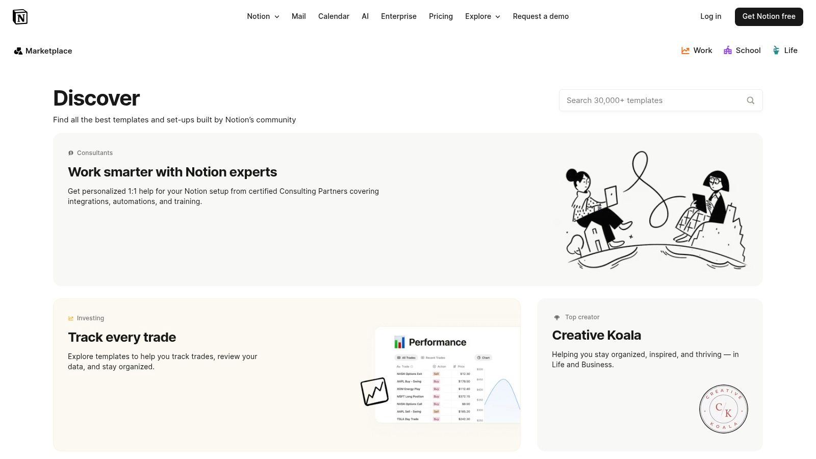 Notion Template Gallery (official)