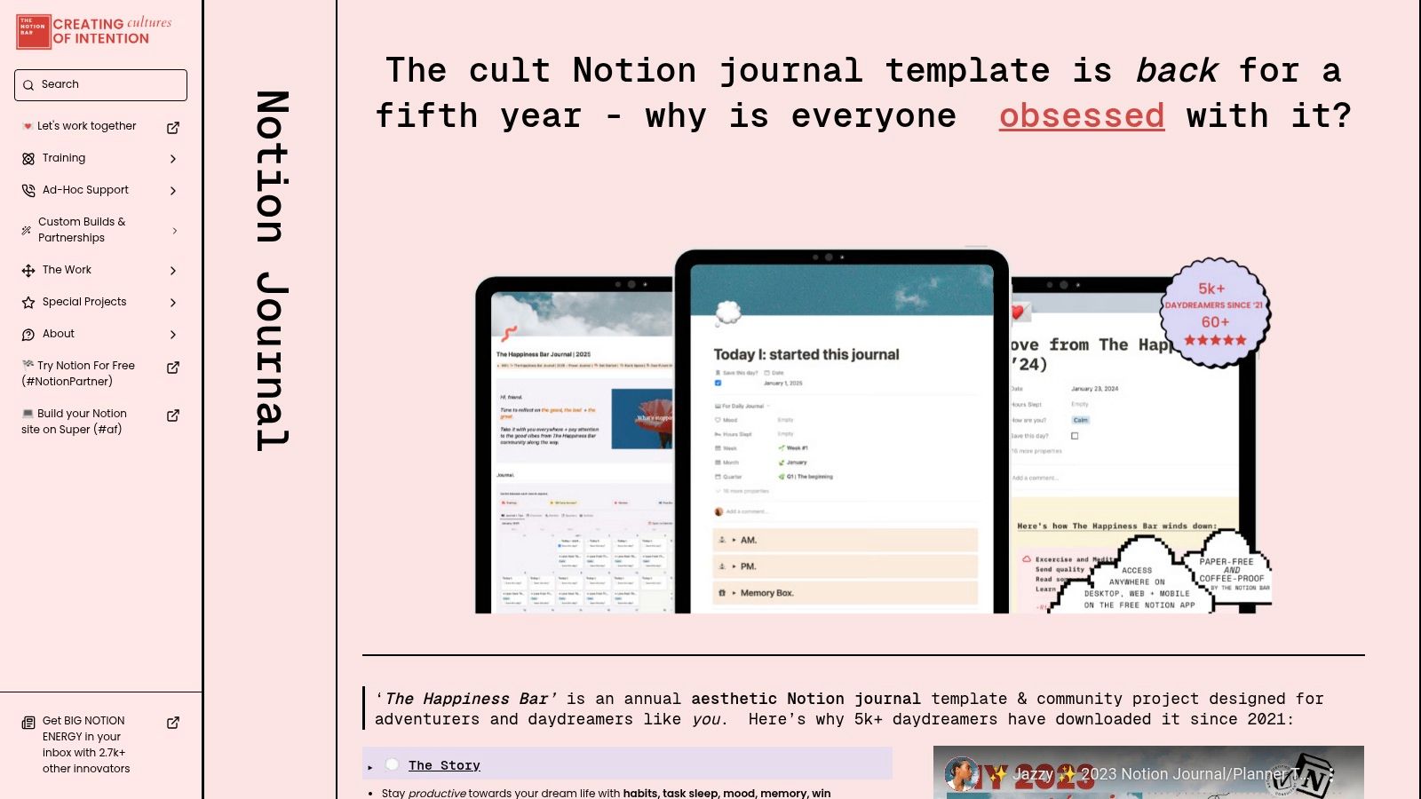 The Notion Bar (The Happiness Bar Journal)