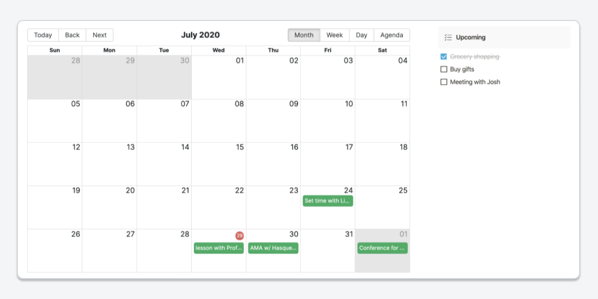 Calendar Widget